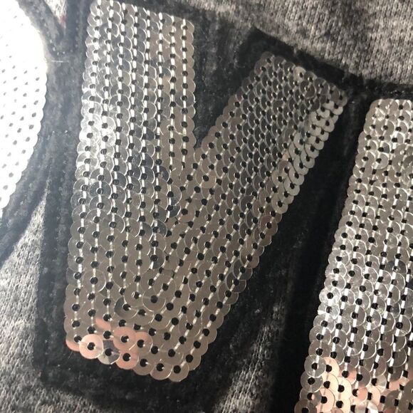Gray LOVE Sequins Embroidered Hoodie - Picture 7 of 7